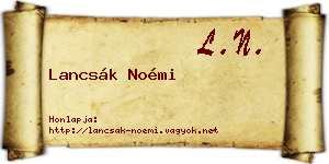Lancsák Noémi névjegykártya